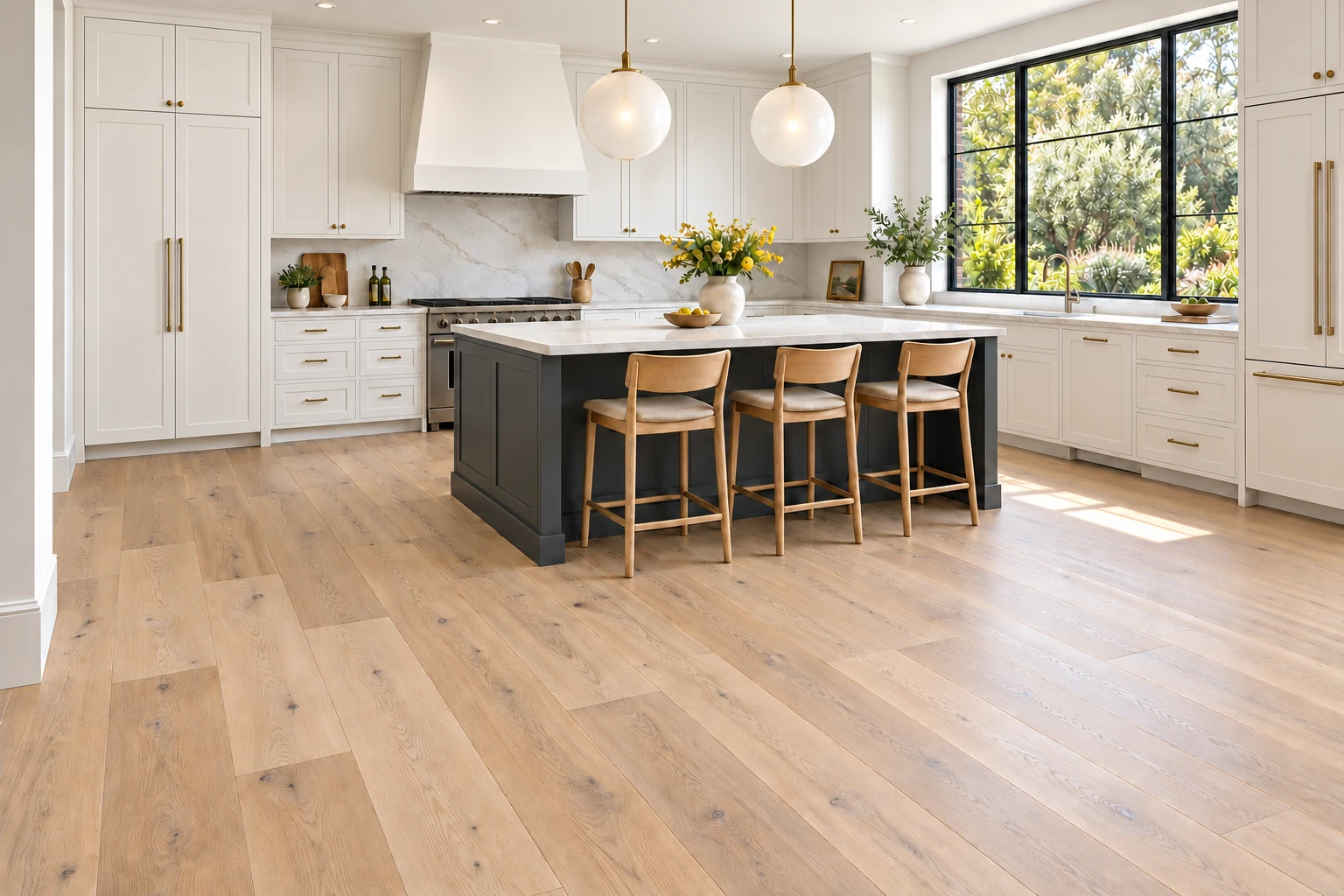 Luxury vinyl plank LVP flooring in kitchen